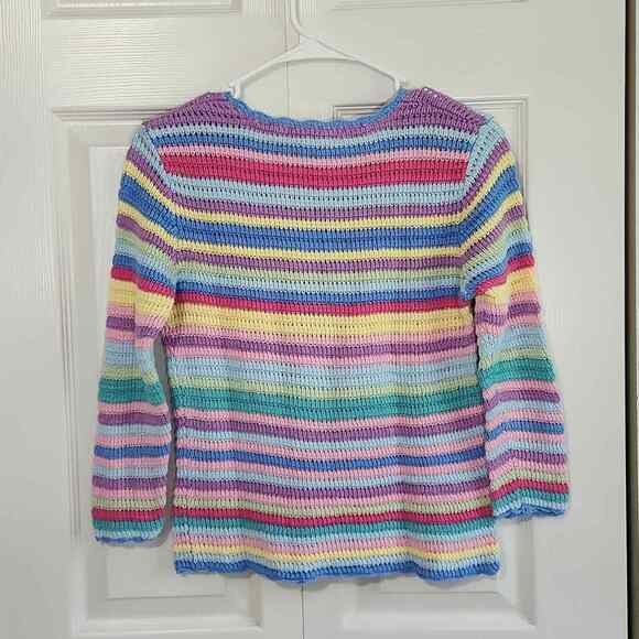Real Comfort Multi-Colored Open Knit Button Front Cardigan Size XS Pastel - Picture 2 of 8